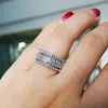 Alianças de casamento para mulheres roda criativa anel completo de zircão feminino noiva festa jóias noivado moda