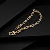 Link Bracelets Chain Ring Buckle Bracelet Copper Plated 18K Gold Jewelry Luxury Texture Online Celebrity239k