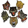 1 piece patches embroidered zakka tiger iron sew-on zakka appliques animal head accessories for sewing quilting diy beautiful2460