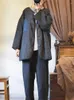 Kadın Ceketleri Kadın Sonbahar Kış Kış Çift Katmanlı Keten Ceket Ceket Bayanlar Vintage Keten Dış Giyim Kadın 2023