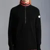 Sıradan Aşınma 2023 Moda Erkek Hoodies Sweatshirtler Ayakla Renkli Çizgiler Erkek Kazaklar Yarım Zip Tasarım Hoodie Arm Rozet Sweatshirts Sonbahar Kış Basit