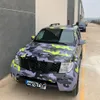 Negro Gris Amarillo Camuflaje Etiqueta engomada del coche Camo Car Wrap Foil con burbujas de aire para envolver el cuerpo del coche con Air Release233U