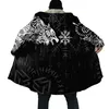 Heren Wol Blends PLstar Cosmos Dragon en Odin Raven Tattoo 3D Geprinte Heren Fleece Hooded Mantel Unisex Casual Dikke Warme Cape jas PF88 HKD230718