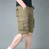 Shorts Masculino Shorts Cargo Masculino Shorts Soltos Casuais de Verão Geral Militar Combate Baggy Shorts Táticos com Vários Bolsos Calças Plus size 29-44 L230719