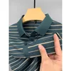 Herrpolos high end Slippery Ice Silk Seamless Short Sleep Polo Shirt For Men 2023 Summer High Lapel Tshirt Thin Breakable Casual Top 230718