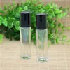 Rolo de vidro de 10 ml 1/3 oz em garrafas Frascos de perfume de aromaterapia vazios - Recarregáveis finos com tampa transparente Abovp