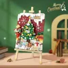 الكتل Mini Building Builds Christmas Sleigh Bike Drawing Kids Building Toys Diy Puzzle Bricks Girls Boys Holiday Home Dcor R230718