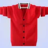 Pullover Children's School Uniform Sweaters For Boys 2022 Autumn Winter Kids Pure Cotton Knitted Cardigan Jacket England Style HKD230719