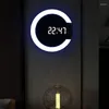 Zegary ścienne świetliste nordyckie zegarek elektroniczny Minimalistyczny okrągłe domowe domowe zegary Watche Relojes Muale Decor