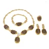 Necklace Earrings Set Middle Eastern Wedding Bracelets Ring Jewelry Alloy For Women DD10249