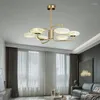 Pendelleuchten Marmor Kronleuchter Moderner chinesischer Stil Wohnzimmer Licht Luxus Vollkupfer Lampe Kreative Esszimmer Studie