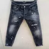 DSQ Phantom Turtle Jeans Mens Mens Mens 럭셔리 디자이어 스키니 찢어진 멋진 사람 인과 구멍 데님 패션 브랜드 피트 청바지 남성 296Q