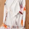 Robes de fille d'été filles robe florale coton manches licou robe pour enfants R230719