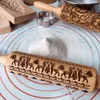 Pins rotolanti assi di pasticceria Embossare di Natale con motivi cottura a rulli in legno Cookie in rilievo cucina utensili da cucina Elk Snowflak 230719