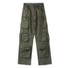 Men's Pants Spring Cargo Rice White Overalls Harajuku Stays Men Loose Casual Trousers Straight Mopping