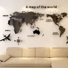 Stickers Muraux Carte Du Monde Mur 3D Acrylique Stickers Muraux En Trois Dimensions Miroir Autocollants Chambre Bureau Fond Décoration Murale Autocollants 230718