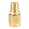 50pcs / lot Pour Câble Coaxial RF Plaqué Or Couleur RP SMA Femelle Jack à SMA Mâle Fiche Droite Mini Jack Plug Fil Connecteur Adapte298M