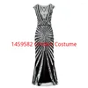 Feestjurken Vrouwen 1920s Great Gatsby Jurk Lange 20s Flapper Vintage O-hals Mouwloos Ruglooze Maxi Voor Prom Cocktail