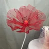 Couronnes Fleurs décoratives 1p fil de soie Poppy Poppy Artificial Flower Head Pchant