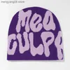 Шапка-череп Горячая Mea Culpas Beanie Y2K Вязаные шапочки для женщин Мужчины Пара Hat Ins Новый капот Зимний Kpop Шерстяные капюшоны Женские шапки Аксессуары T240116