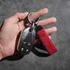 Clé de voiture 1 pièces métal cuir voiture style puissance emblème porte-clés porte-clés anneaux pour bmw accessoires x0718