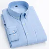 Camicie casual da uomo Camicia abbottonata Comoda manica lunga Oxford Tasca singola applicata di alta qualità Easycare Smart 230718