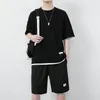 Mens Tracksuits summer Oneck Tshirt mens comfortable knee length street clothing Ulzzang College Fashion All match handsome and casual 230718