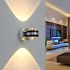 Wandleuchte RGB Modernes Glas Up And Down Sconce LED Innendekoration Beleuchtung Aluminium AC85-265V Korridor TV Hintergrund