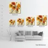 Flowers Canvas Art Pumpkin Poppies Ii Handcrafted Abstract Painting Modern Decor for Office