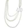 Sororité grecque multicouche longue perle Delta Sigma lettres thêta pendentif bijoux DST collier personnalisé2526