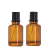 Bottiglia atomizzatore ricaricabile 1oz 2oz 3oz Vuota di lusso con coperchio nero opaco Pompa a crimpare Vetro trasparente marrone Bottiglie di profumo spray nebulizzato 30ml 50ml 100ml