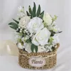 Kwiaty dekoracyjne bukiet ślubny dla panny młodej biały szampan sztuczny kwiat róży nowożeńca