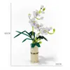 Blocos 35X40cm Buquê de orquídeas Bloco de construção Casa romântica Arranjo de flores Buquê de tijolos Faça você mesmo Bloco de construção Brinquedo para criança Presente para menina R230718