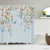 Dusche 3D-Duschvorhang im chinesischen Stil, wasserdicht, für Badezimmer, Polyester, Blumen, Vögel, Pflanzen, Badewannenabtrennung, Heimdekoration
