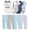 Clothing Sets 6/9/10 pieces baby girls' clothes born solid Skin-tight garmentpants cotton baby boys' clothes short sleeved girls' baby clothes cartoon 230719