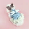 Small Animal Supplies Pet Rabbit Leash Guinea Pig Princess Dress Lop Plaid Spetskläder Kostym dvärg Tillbehör 230719