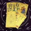 Jeux de plein air Activités 1 Deck Cartes de tarot en or Feuille de plastique Accueil Jeu de société Cadeau Astrologie 78 Cartes L702 230718