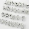 Hela 10mm 130pcs Lot A-Z Full Rhinestones Slide Letters DIY Alfabet Charm Tillbehör Passar för 10mm PET-krage Keychains299Z