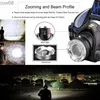 Фара, супер яркие, D Фара, T6/L2/V6 Zoomab Head Lamp Lamp Lamp Farghlight Forgher Furlight Furlight Formanterna с датчиком движения D для Camp Hkd230719