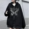 Moletons masculinos Y2k roupas borboleta Harajuku feminino hip hop zíper estético moletom com capuz feminino gótico jaqueta punk outono inverno