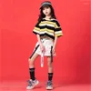 Scene Wear Summer Jazz Dance Clothes Kids Navel Loose Hip Hop Performance Clothing Street Cool Dancing Rave Outfit YB1181