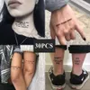 30 pçs adesivo de tatuagem temporária à prova d'água preto diabo não dorme letras em inglês flash tatuagem tatuagem falsa pescoço pulso para mulher