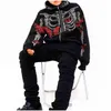 Moletons com capuz masculino Zip Hoodie Roupas masculinas Y2K Moda Goth Strass Borboleta Estampa de esqueleto Suéter de manga longa sobre Dhu3I