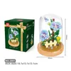 Block mini byggsten blommor diy jasmine bomulls krukväxt bukett hemprydnadsmodell monterade blomma block barn leksak gåva r230718