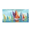 Gemälde Boot Meer Poster Ölgemälde auf Leinwand Drucke Landschaft Colorf Wandbilder für Wohnzimmer Home Decor Poster und Drop D Dhyzk