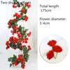 Decorative Flowers Artificial Rose Ivy Vine Wedding Decoration Silk Flower String Home Background Wall Hanging Party Outdoor