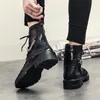 Botas masculinas motocicleta preta malha com cadarço 2023 corrente punk gótica feminina tornozelo plataforma sapatos feminino verão masculino