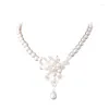 Collier boucles d'oreilles ensemble créatif strass perle chaîne mariage mariée mode bijoux dame femme bijoux pour femmes