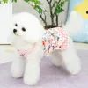 Dog Apparel Dress Polyester Sleeveless Ruffle Hem Floral Pattern Puppy Washable Breathable Easy-wearing Pet Sling For Kitten