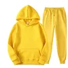 Stylish Men's Tracksuits Solid Color Pullover Hoodie Women's Casual Sports Suits Fleece-lined Jackets Unisex Leisure Clothes